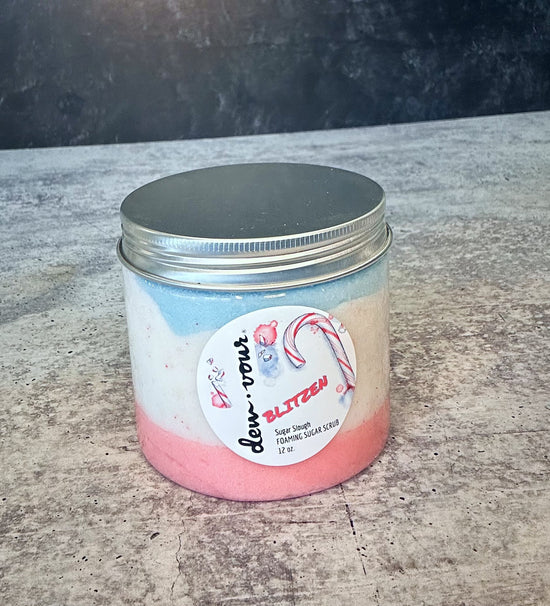 Blitzen Foaming Sugar Scrub | Pain Relieving  | Peppermint | Blood Circulation | Cellulite Treatment | Stress Relief Menthol Relief | Headache Relief | Cleansing Scrub | Soap Scrub