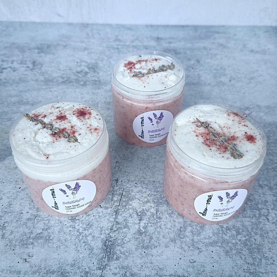 Dream Sugar Slough | Foaming Sugar Scrub | Natural Insect Repellant |  Lavender Vanilla | Aromatherapy | Insomnia | Oily Skin | Sensitive Skin |